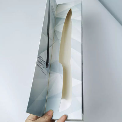 Logo Custom Printed  Recycled Paper Packaging Knife Boxes With Hook