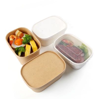 OEM Pizza Packaging Box Biodegradable Food Takeaway Kraft Paper Bowls