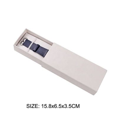 Rigid Cardboard Watch Box Gift Packaging Strap Shape Watch Box With Drawer