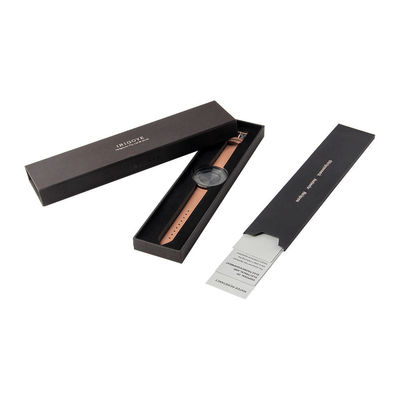 Black Art Paper Watch Packing Box Strap Shape Embossing