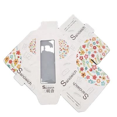 Food Grade Greaseproof Custom Gift Packaging For Sandwich Pastry Cake
