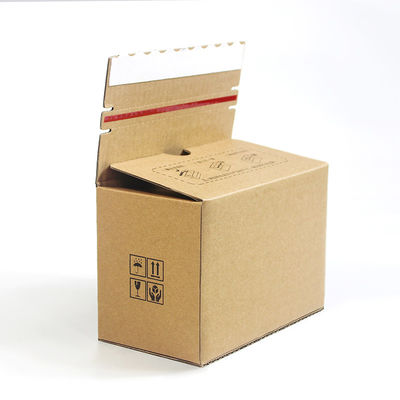 Custom Logo Brown Kraft Paper Corrugated Folding Zipper Products Packaging Shipping Mailer Box