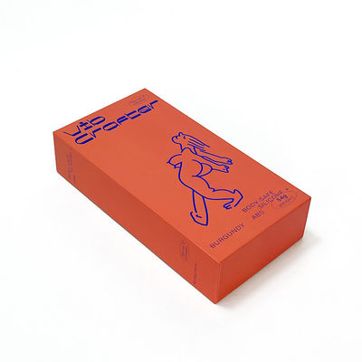 Luxury Orange Body Lotion Printing Packaging Box Corrugated Board Lid And Base Gift Box