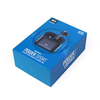 Bluetooth Earphone Lid And Case Gift Box Blue Wine UV Coating Corrugated Board