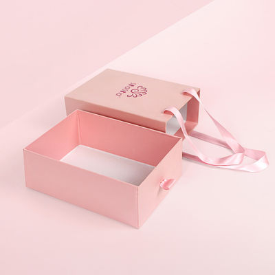 Customized Jewelry Box Pink Earrings Ring Drawer Gift Paper Box with Handle