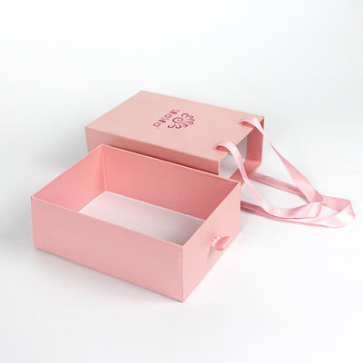 Customized Jewelry Box Pink Earrings Ring Drawer Gift Paper Box with Handle