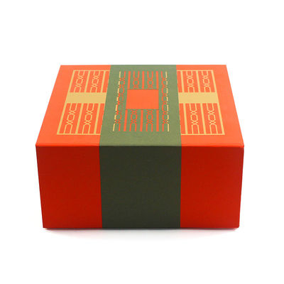 Recycled Orange Folding Magnetic Gift Box Customize Logo Color Printing Wholesale